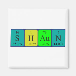 Shaun periodic table name magnet
