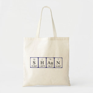 Shaun periodic table name tote bag