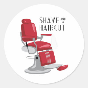 Shave & Haircut Classic Round Sticker