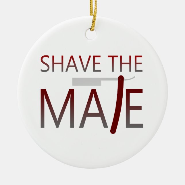 Shave The Mate Ceramic Tree Decoration (Front)