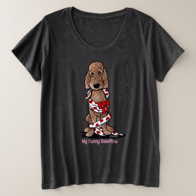 Shaved Chocolate Doodle Valentine Plus Size T-Shir T-Shirt (Design Front)