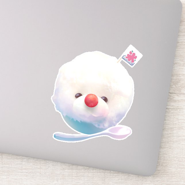 Shaved Ice Pup: Smiling Bichon Summer Dessert (Detail)