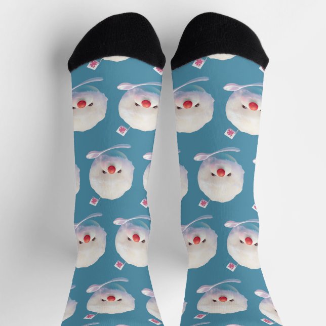 Shaved Ice Pup – Summer Bichon Pattern Socks (Top)