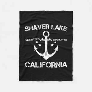 Shaver lake california funny fishing camping fleece blanket