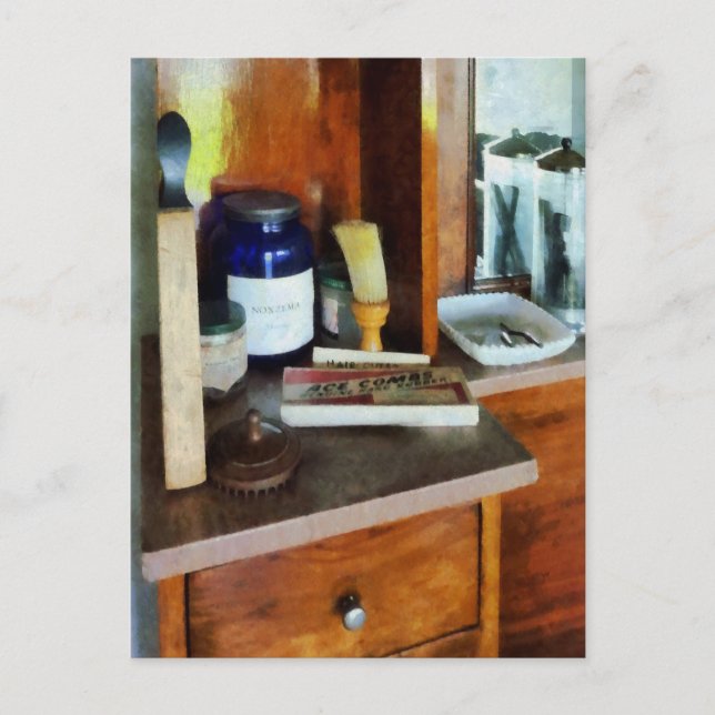 Shaving Brush and Box of Combs Postcard (Front)