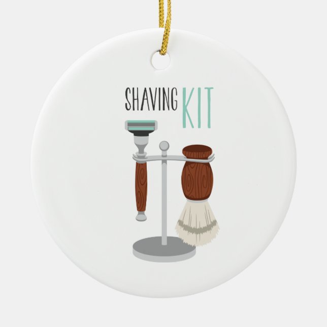 Shaving Kit Ceramic Tree Decoration (Front)
