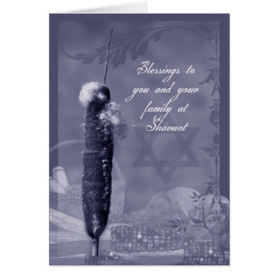 Shavuot Blessings - Shavuot Card With Bullrush & F