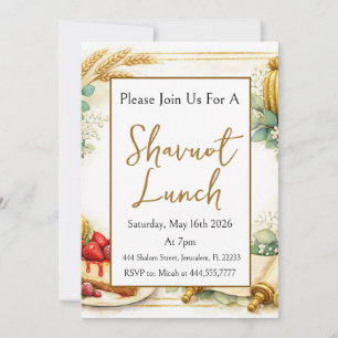 Shavuot Cheesecake, Torah scroll, Eucalyptus Invitation