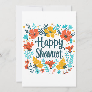 Shavuot - Happy Shavuot Celebration with Flowers Holiday Card