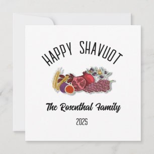 Shavuot Jewish Holiday Personalised Family Name Card