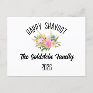 Shavuot Jewish Holiday Personalised Family Name Postcard
