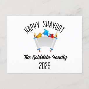 Shavuot Jewish Holiday Personalised Family Name Postcard