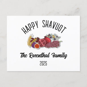 Shavuot Jewish Holiday Personalised Family Name Postcard