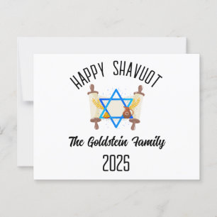 Shavuot Jewish Holiday Personalised Family Name Postcard