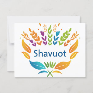 Shavuot - Shavuot Symbol with Colorful Wheat Postcard