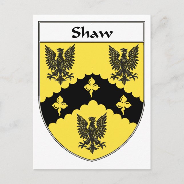 Shaw Coat of Arms/Family Crest Postcard (Front)