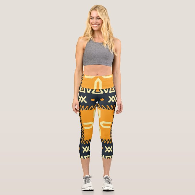 Shawl Design: Indian Batik Square. Capri Leggings (Front)