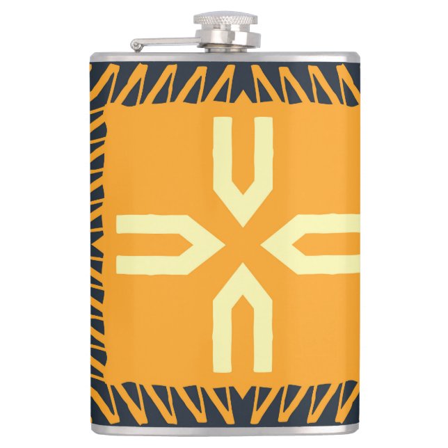 Shawl Design: Indian Batik Square. Hip Flask (Front)