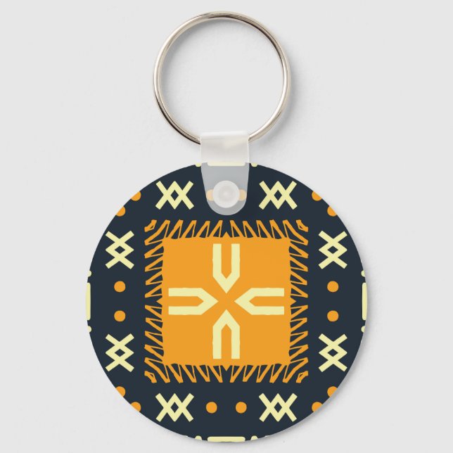 Shawl Design: Indian Batik Square. Key Ring (Front)