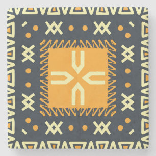 Shawl Design: Indian Batik Square. Stone Coaster