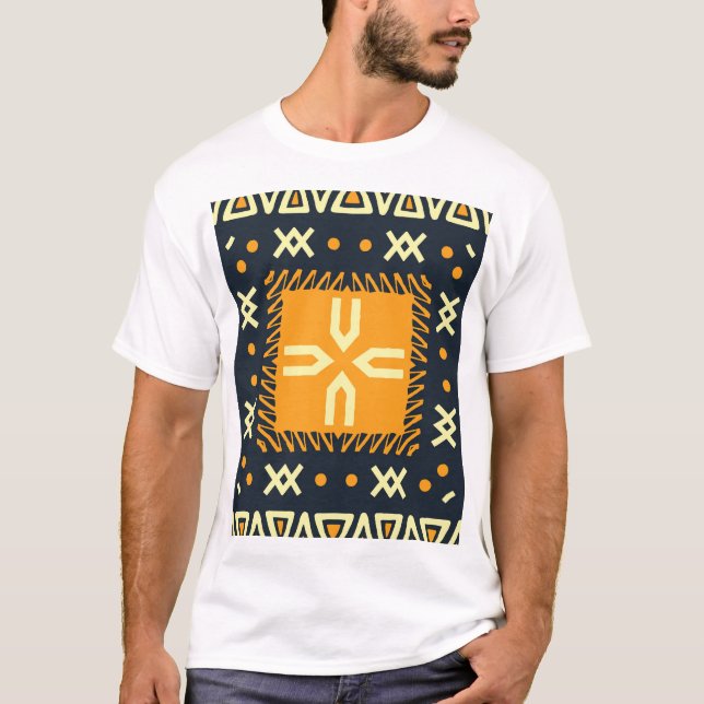 Shawl Design: Indian Batik Square. T-Shirt (Front)