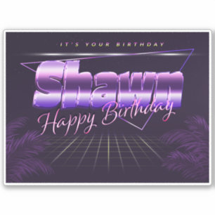 Shawn name first name lila retro sticker birthday
