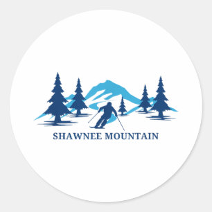 Shawnee mountain pennsylvania ski resort skiing classic round sticker