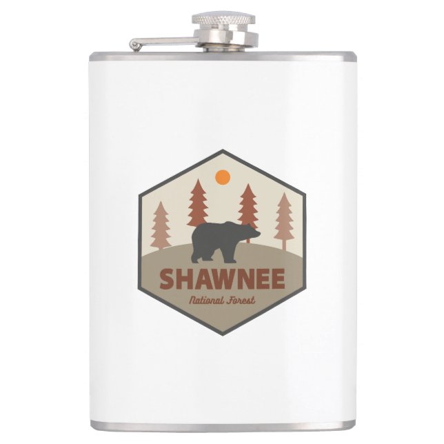 Shawnee National Forest Bear Hip Flask (Front)