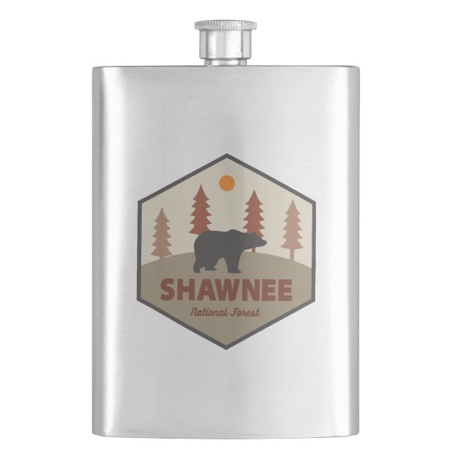 Shawnee National Forest Bear Hip Flask (Front)
