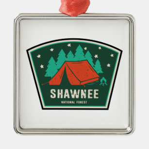 Shawnee National Forest Camping Metal Tree Decoration