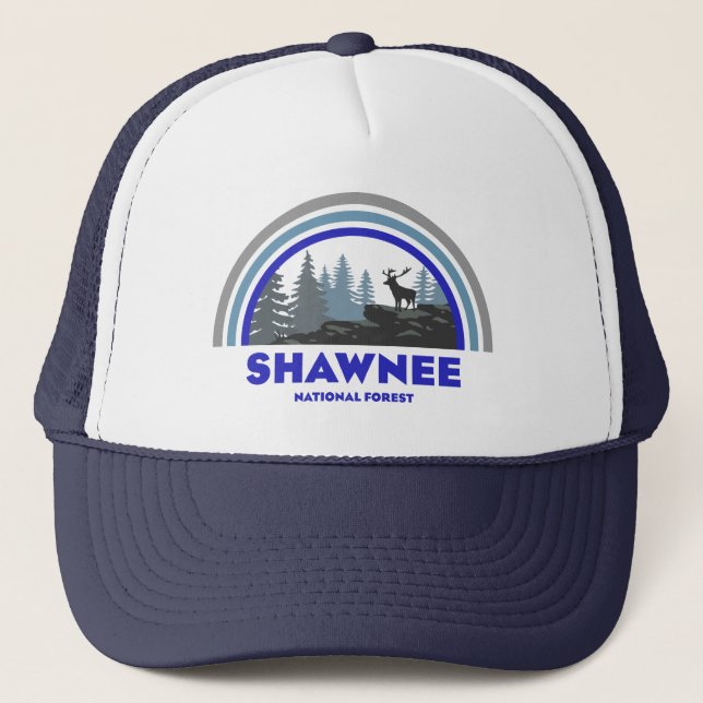 Shawnee National Forest Rainbow Deer Trucker Hat (Front)