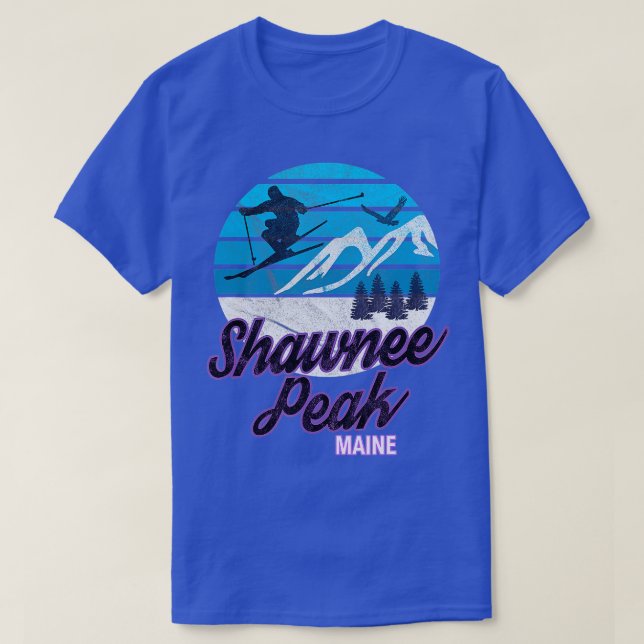 Shawnee Peak Bridgton Maine NE Ski Resort Snowboar T-Shirt (Design Front)