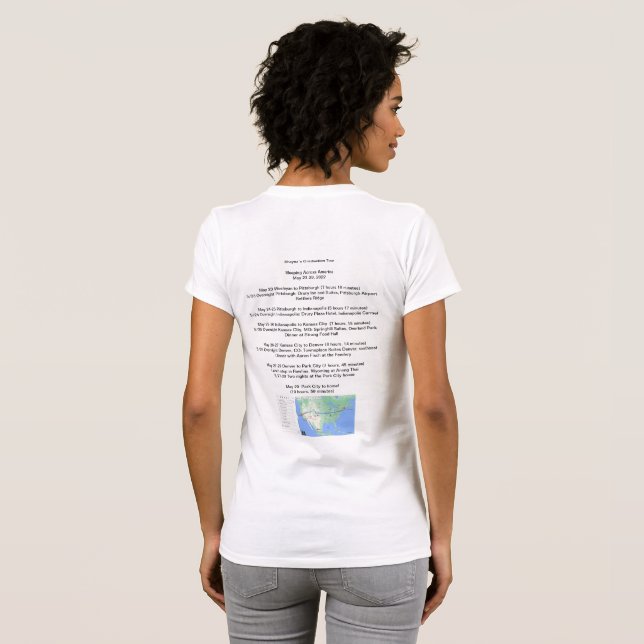 Shayna Sleeps Across America Graduation Tour T-Shirt (Back Full)