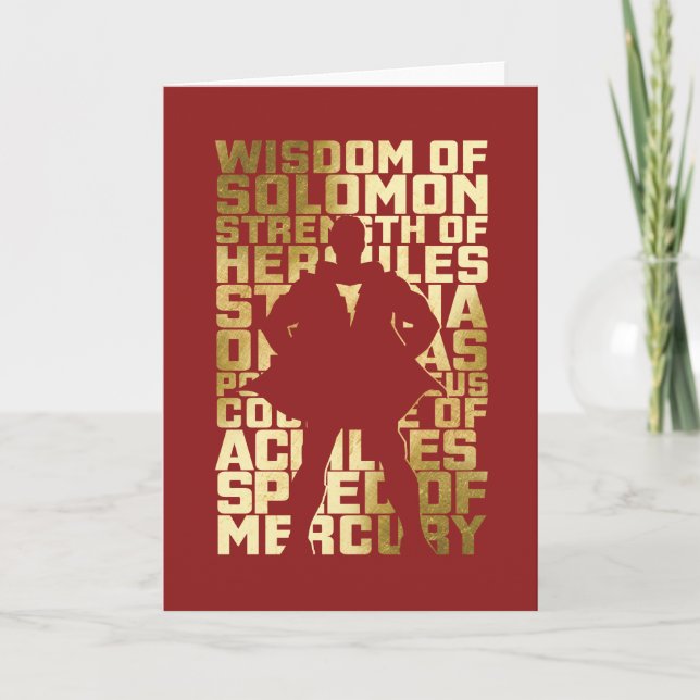 SHAZAM! | Abilities Golden Typography Graphic Card (Front)