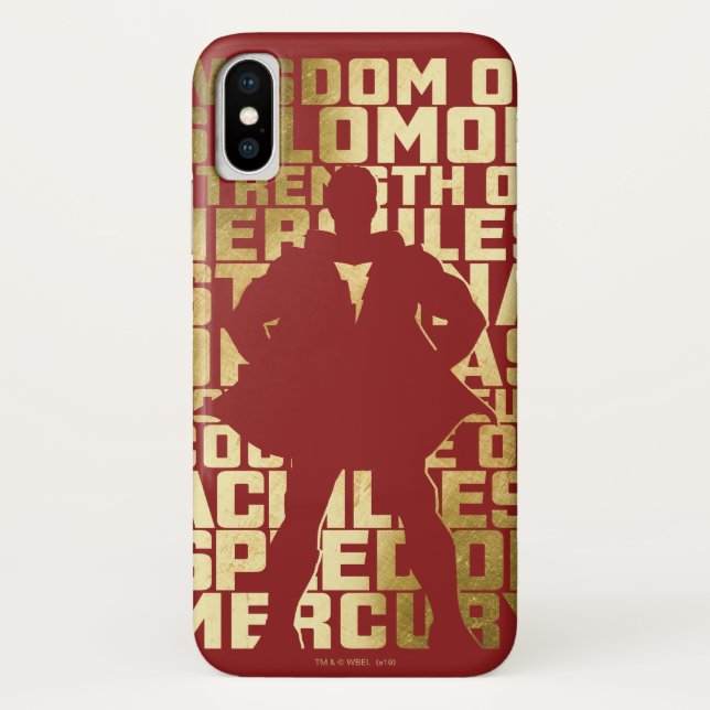 SHAZAM! | Abilities Golden Typography Graphic Case-Mate iPhone Case (Back)