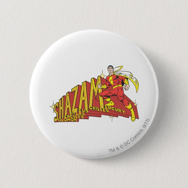Shazam Acronym 6 Cm Round Badge (Front)