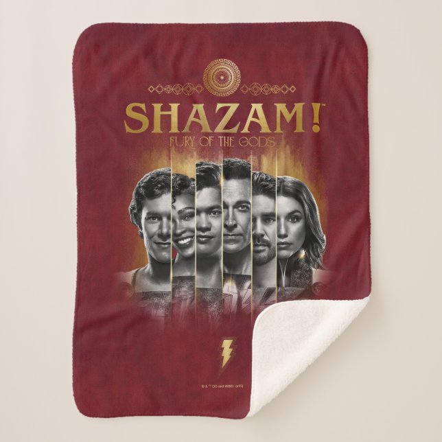 SHAZAM! Fury of the Gods | Character Photo Bars Sherpa Blanket (Front)