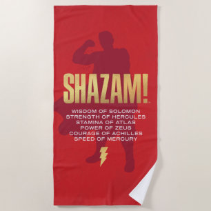 SHAZAM! Fury of the Gods   Flexing Silhouette Beach Towel