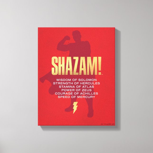 SHAZAM! Fury of the Gods | Flexing Silhouette Canvas Print (Front)