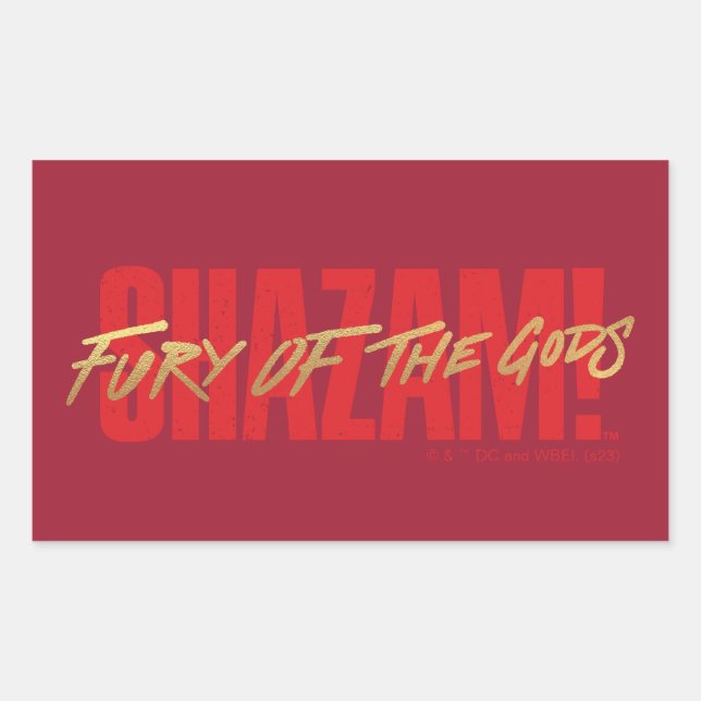 SHAZAM! Fury of the Gods | Golden Marker Logo Rectangular Sticker (Front)