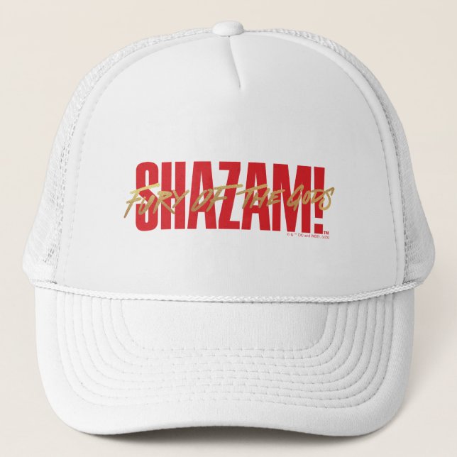 SHAZAM! Fury of the Gods | Golden Marker Logo Trucker Hat (Front)