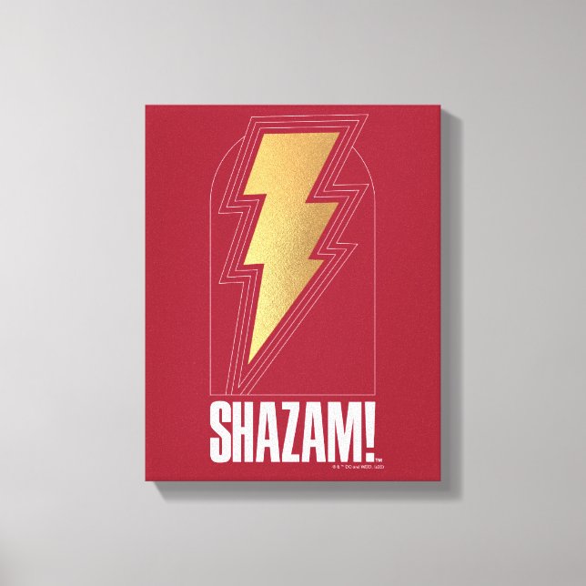 SHAZAM! Fury of the Gods | Lightning Bolt Badge Canvas Print (Front)
