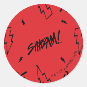 SHAZAM! Fury of the Gods   Marker Doodle Pattern Classic Round Sticker