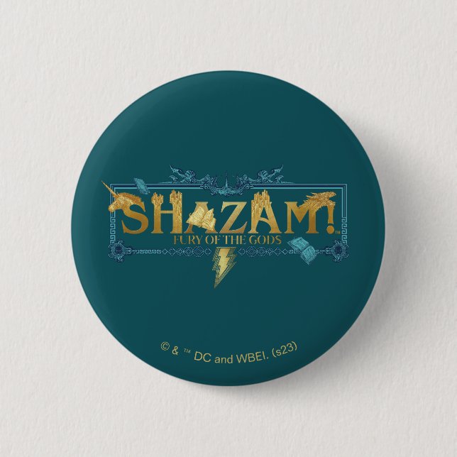SHAZAM! Fury of the Gods | Mythical Logo 6 Cm Round Badge (Front)
