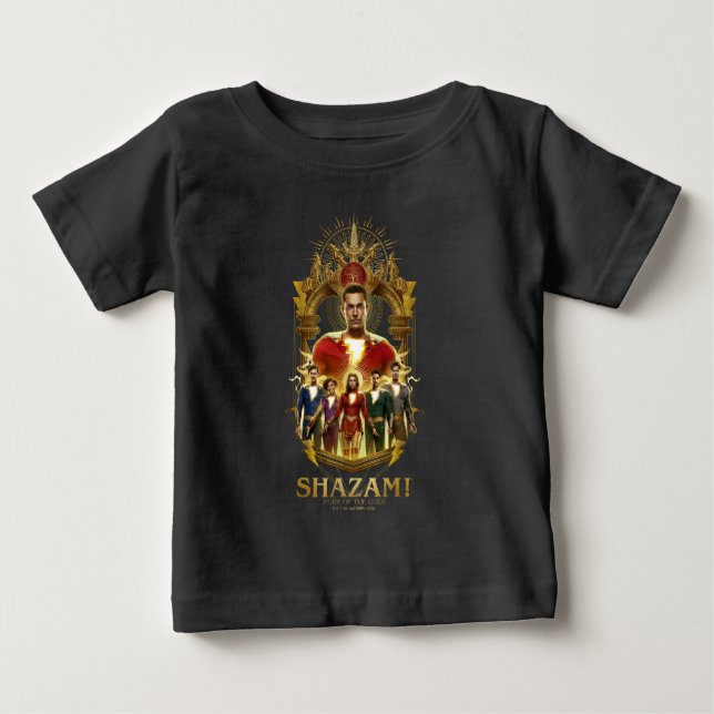 SHAZAM! Fury of the Gods | Ornate SHAZAMily Frame Baby T-Shirt (Front)