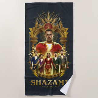 SHAZAM! Fury of the Gods | Ornate SHAZAMily Frame Beach Towel