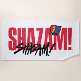 SHAZAM! Fury of the Gods Rainbow Bolts Logo Beach Towel