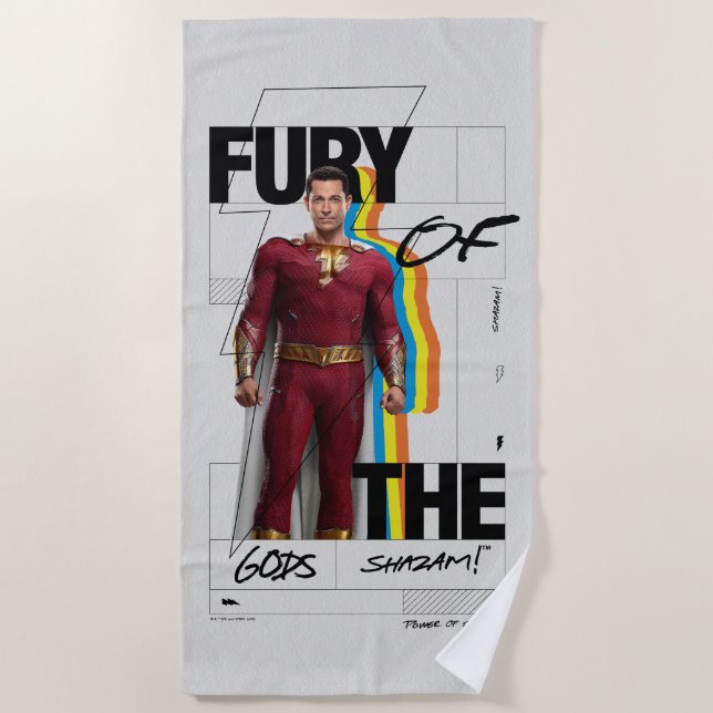 SHAZAM! Fury of the Gods | Retro Album Style Art Beach Towel (Front)