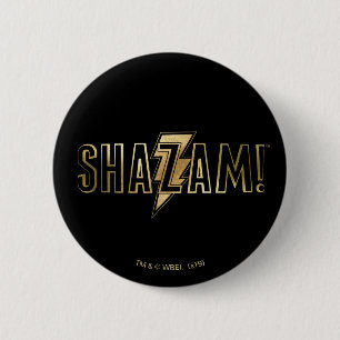 SHAZAM!   Gold Logo 6 Cm Round Badge