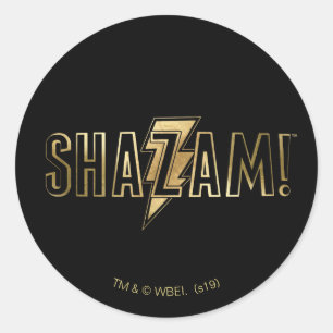 SHAZAM! Gold Logo Classic Round Sticker